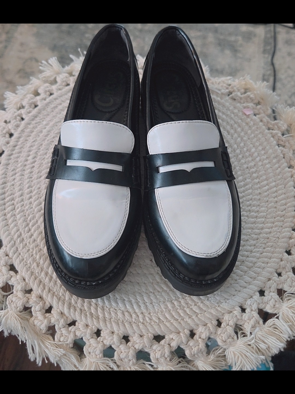CIRCUS By Sam Edelman Black & White Penny Loafers